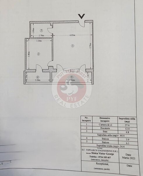 Mc Donald's | Apartament 2 camere | Semidecomandat | 54mp | B12132